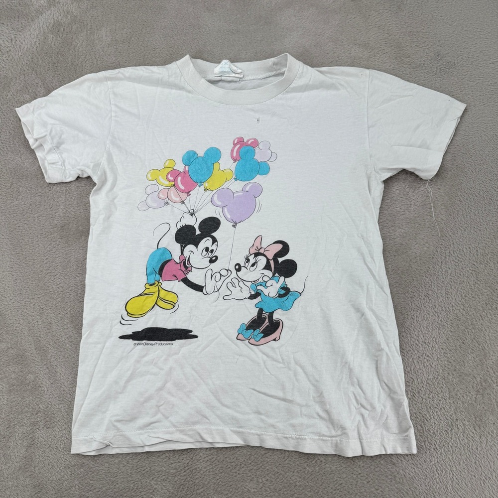 VTG 80s Americas Favorites Walt Disney Mickey Minnie Mouse Shirt Mens S White